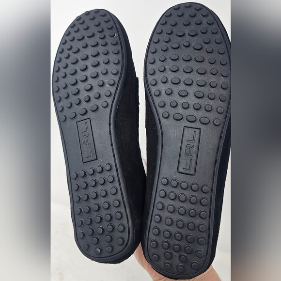 Ralph Lauren Berdine Black Suede Fur Leopard Driving Loafer Size 6.5B - Picture 9 of 13